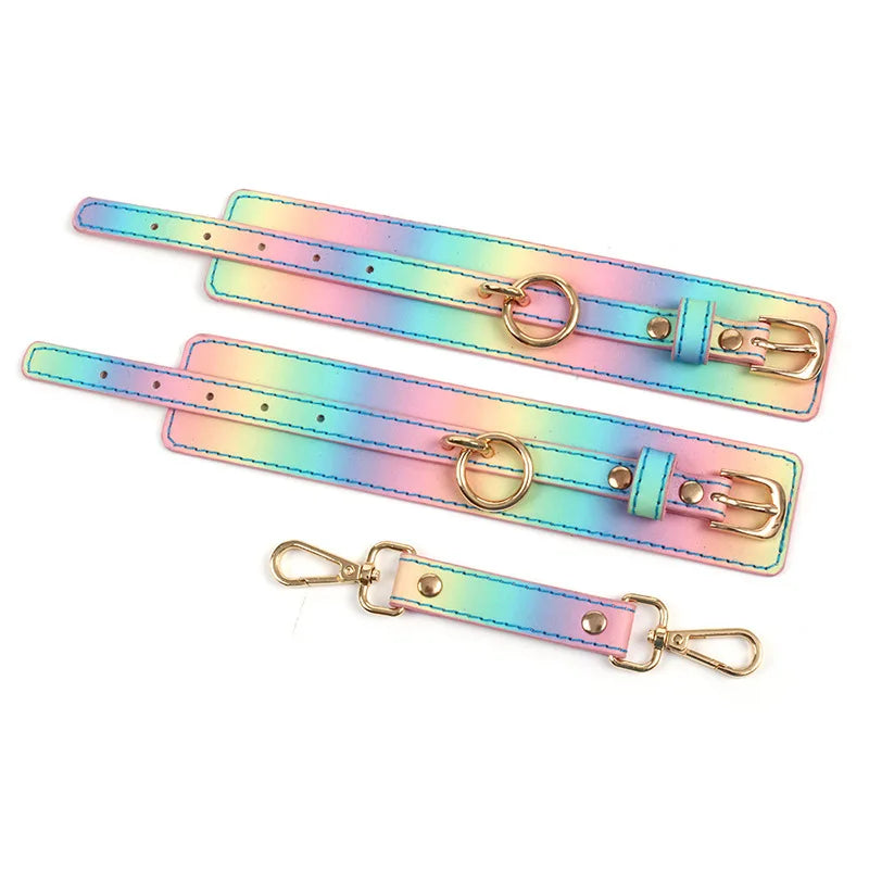 New Rainbow Handcuffs Bdsm Sex Toys For Men Women Couples Fetish Slave Bondage Flirting Adults Games Erotic Restraints Products