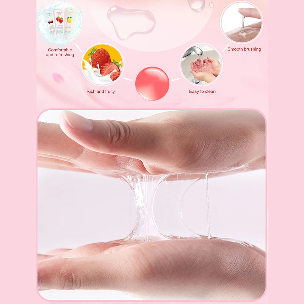 Sex Lubricant Lubricant for Sex Strawberry Flavor Lube Water Based Lubricant Oral Sex Anal Sex Masturbation Vagina Orgasm Gel