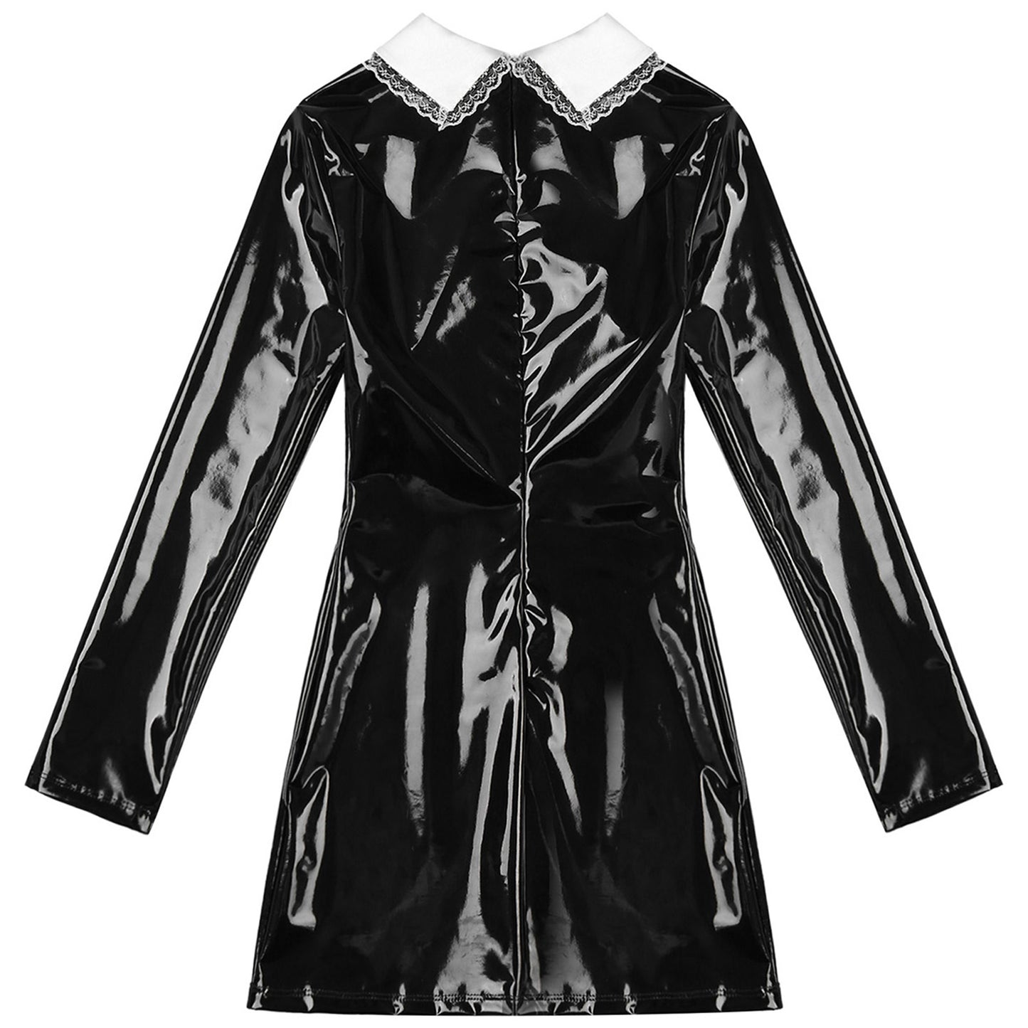 Glossy Patent Leather Bodycon Latex Mini Dress