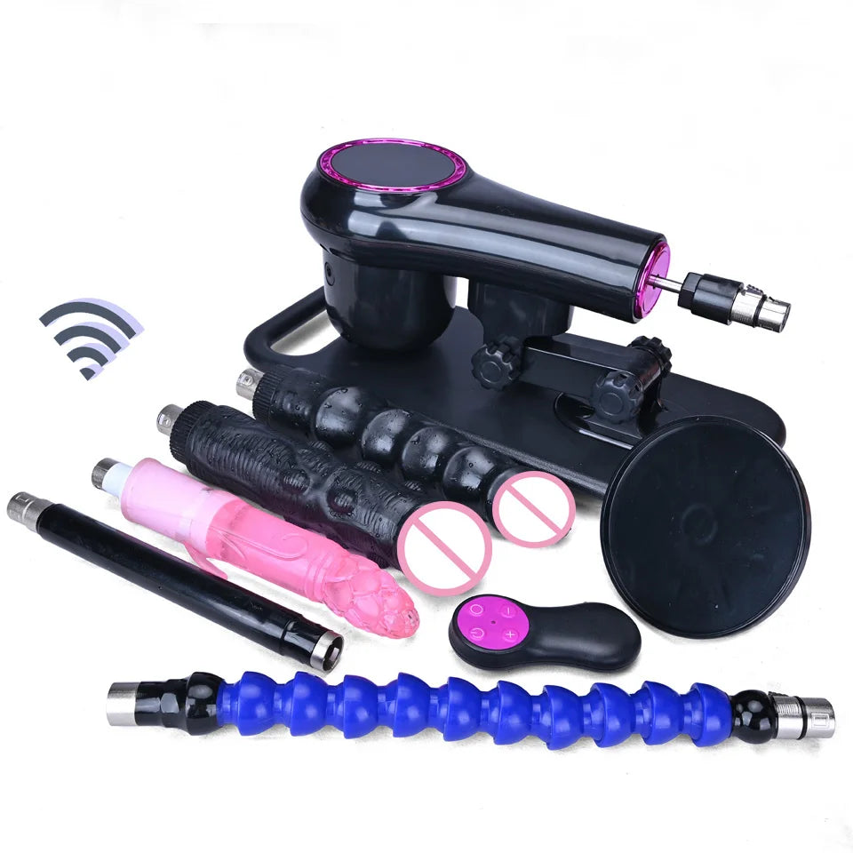 New Sex Machine for Woman Adjustable Masturbating Pumping with different Accessories Sex machine Gun for Men wireless machine