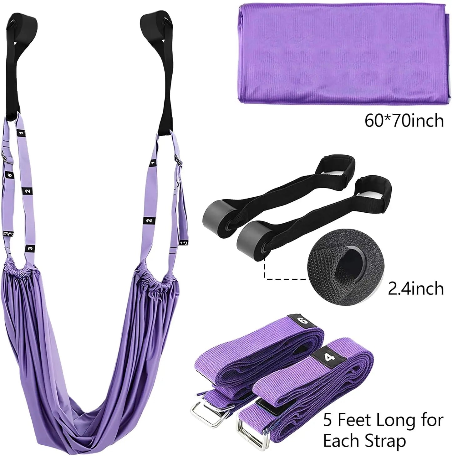 Leg Stretcher Strap, Stretching Equipment with Door Anchor Flexibility Trainer Backbend Assist for Dance Aerial Yoga Ballet Leg