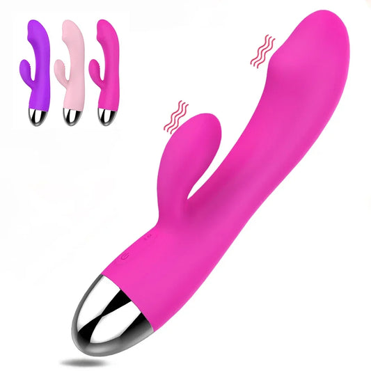 Vibrant Bliss Dual-Ended AV Vibrator - Body-Friendly Silicone, Multi-Speed & USB Rechargeable