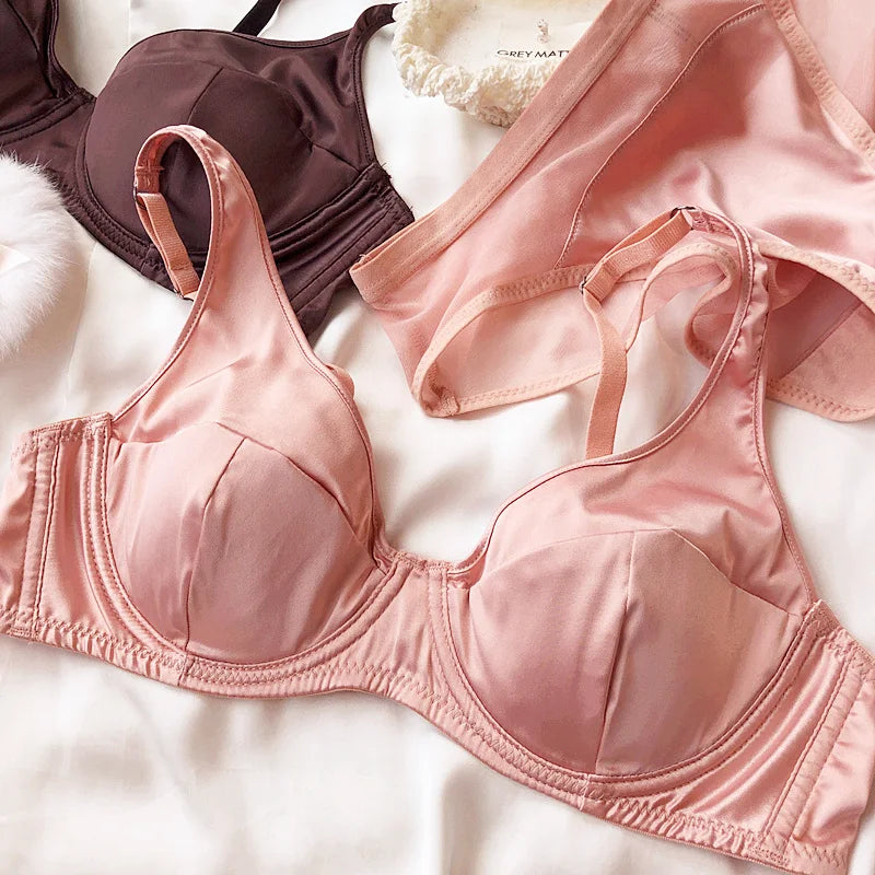 Silk Comfort Push Up Bra Set and Panties Set