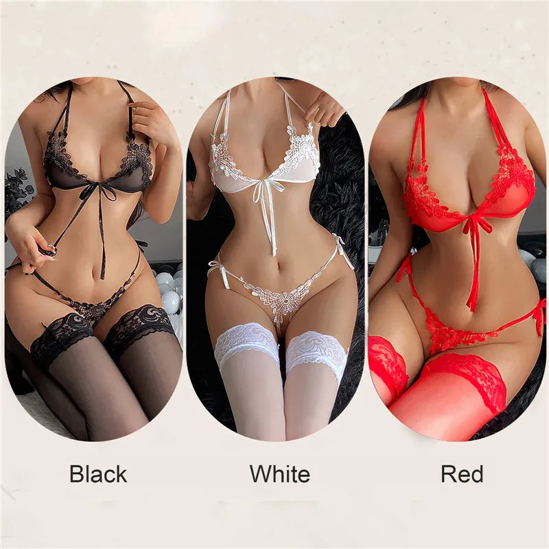 Lingerie Sexy Lace Bra & Thong Set - 2-Piece