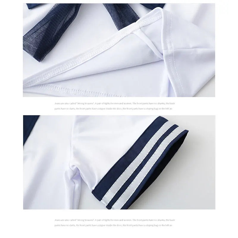 Erotic Cosplay Sailor Uniform Top and Skirt with matching stockings