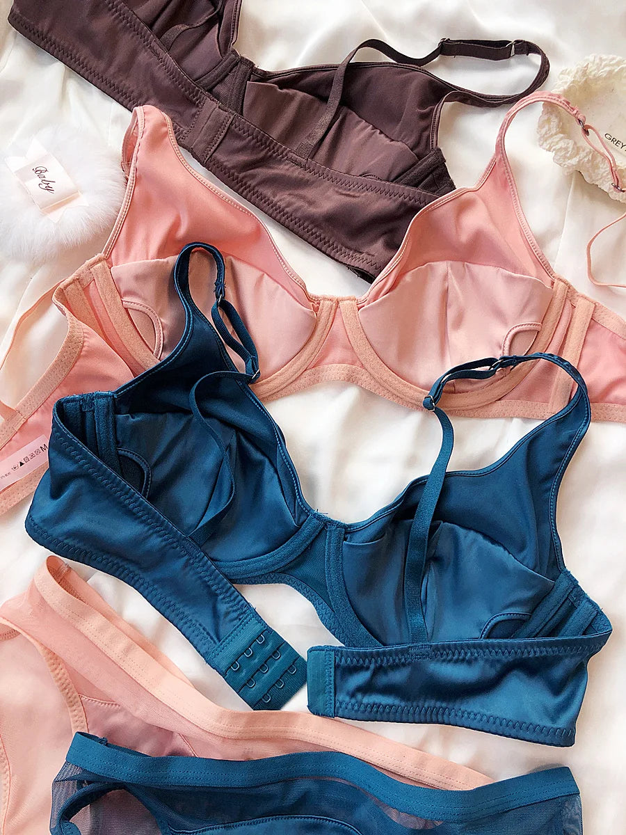 Silk Comfort Push Up Bra Set and Panties Set