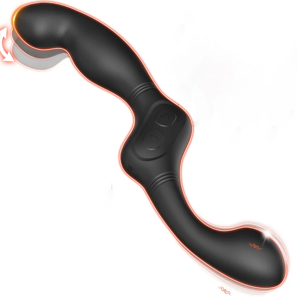 Male Anal Sex Toys Prostate Massager Vibrator for Men Gay Tapping Vibrating Curved Anal Dildo Butt Plug for Men Women Couples