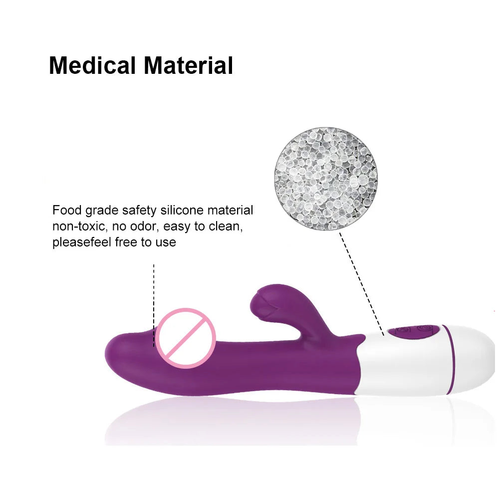 Wild Bliss Dual-Action Rabbit Vibrator - 30 Frequency G-Spot & Anal Massage for Ultimate Pleasure