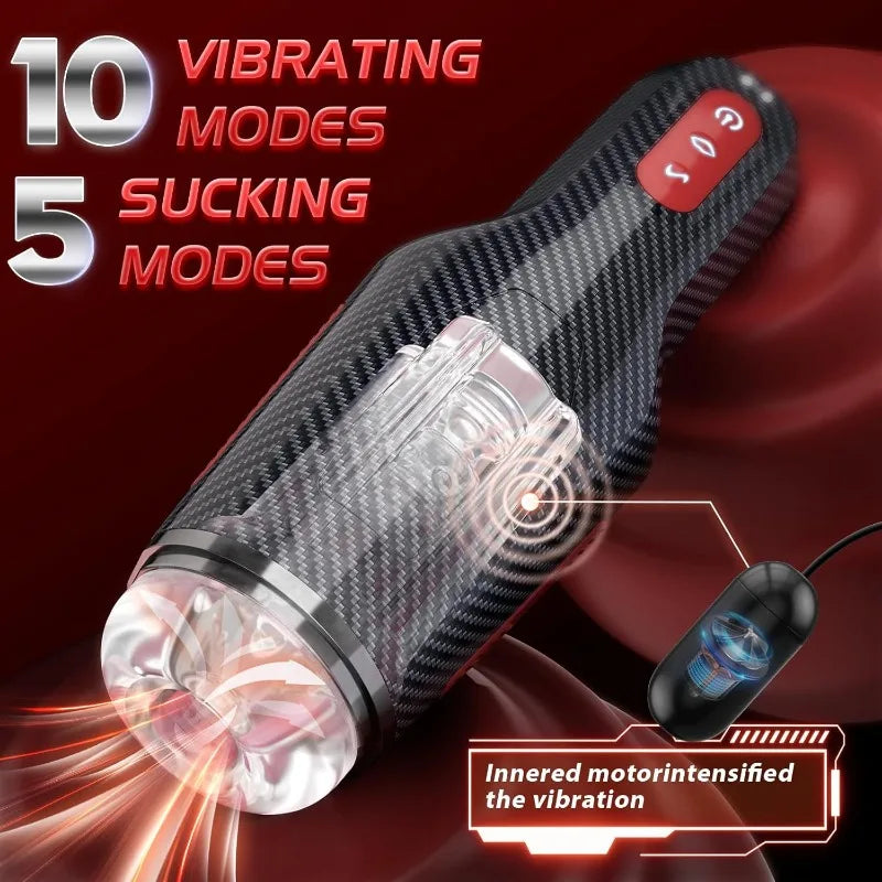 Male Masturbator Sex Toys for Men10 Frequency Vibration 5 Frequency Suction Automatic Penis Training Pocket Pussy Adult Games