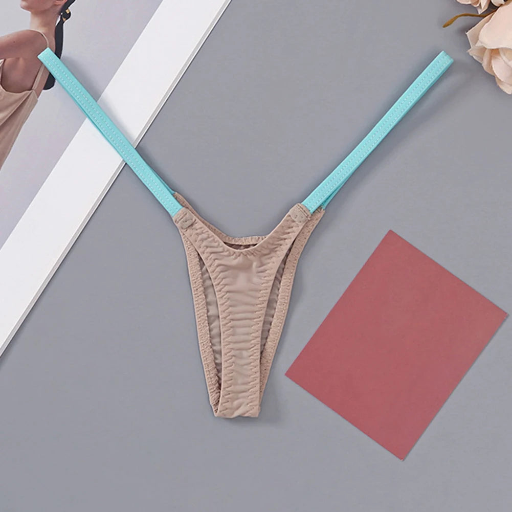 Thin Straps Low Waist Multicolor Spft Stitching Thong