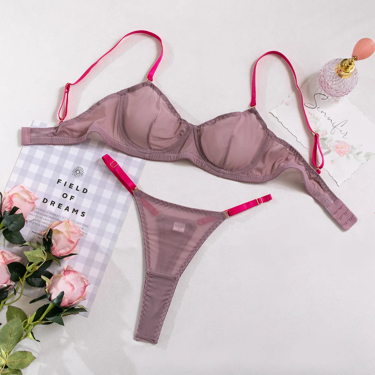Two-piece Set Women's Perspective Underwear Panties Set