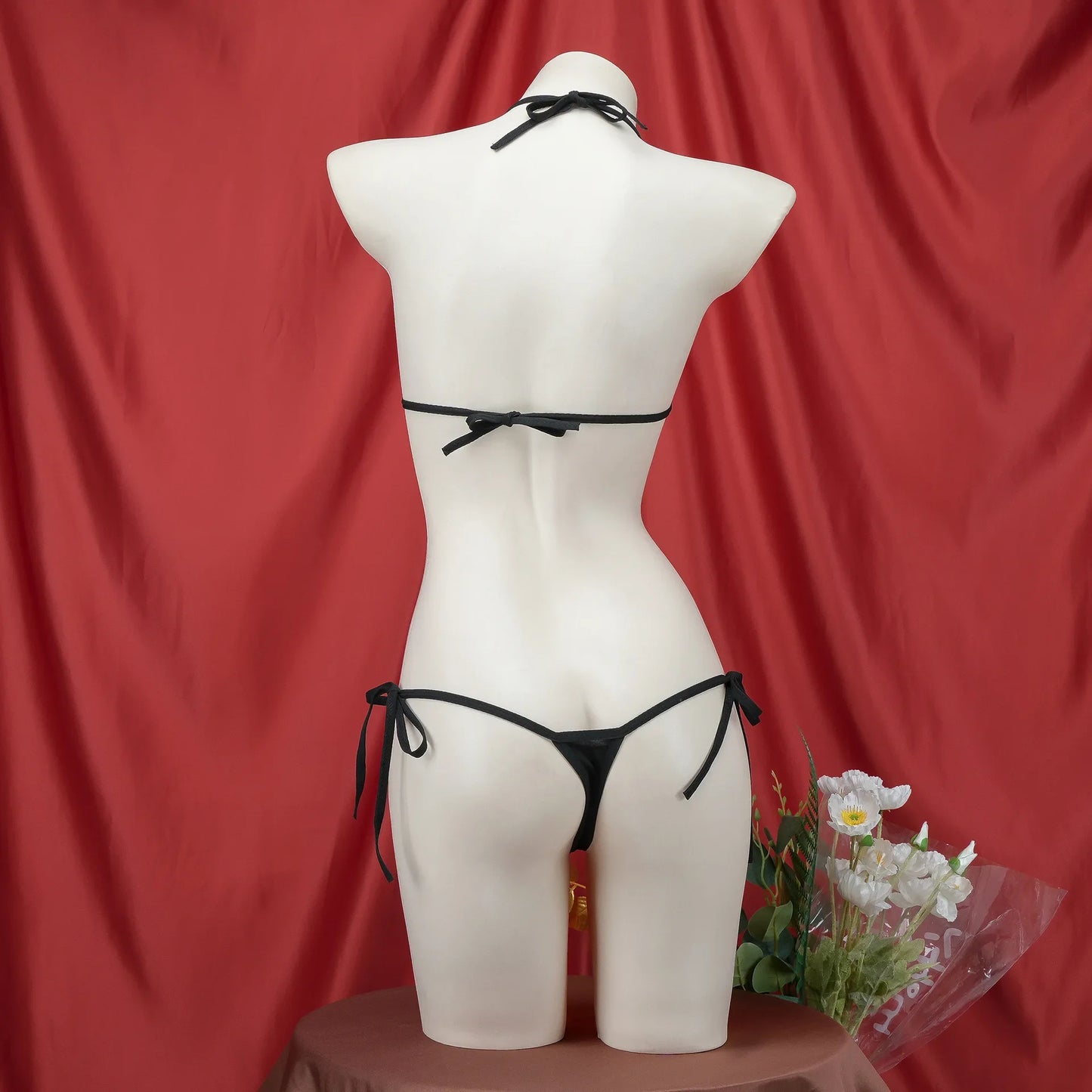Sexy Lingerie Anime Cos Fun Sexy Underwear Black Lolita Sleepwear Three-point Women's Sexy Cosplay Cute Maid Uniform Bikini Cat