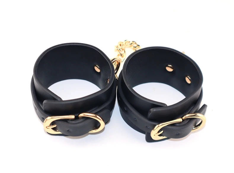 SM Handcuffs Ankle Cuffs Bondage Set for Women Couples Spanking Leather Restraints BDSM Toys Fetish Gear Spreader Bar
