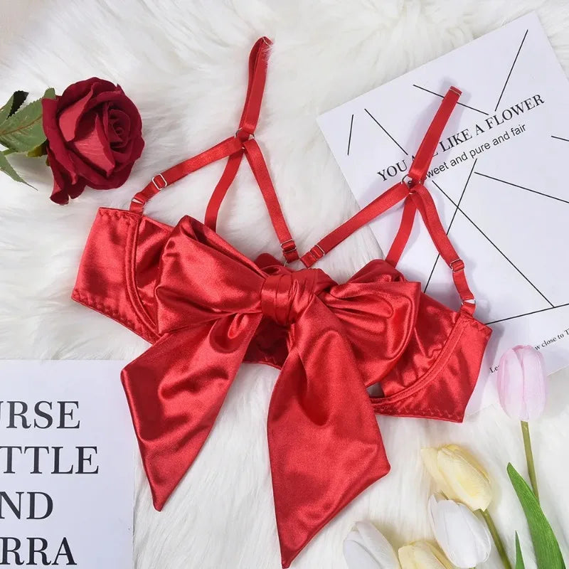 Bow-knot  Bra Panties Thigh Ring Set