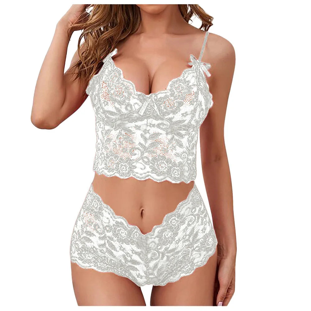 Lace Bras and Panty Set Summer Bow