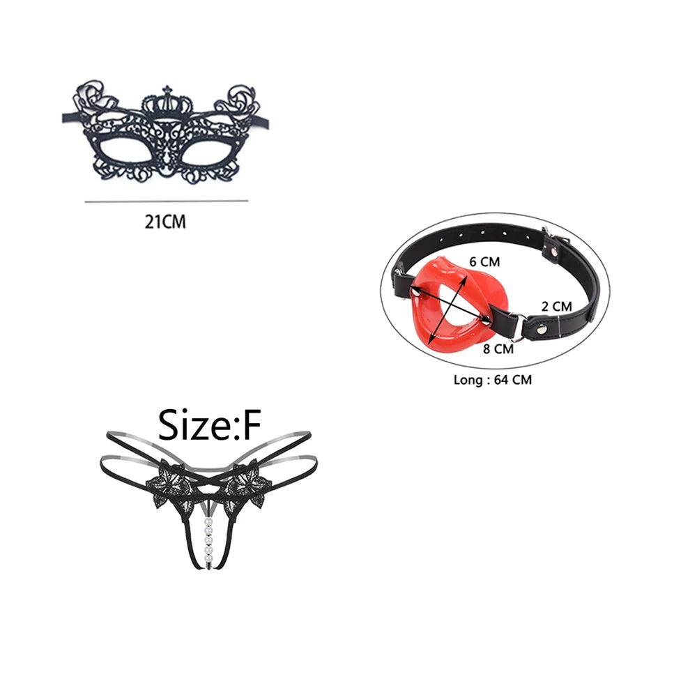 Sex Bdsm Bondage Restraint Kit Handcuffs Collar Fetishism Female Couples Bracelet Leather Whip Whipping Sex Tool Shop