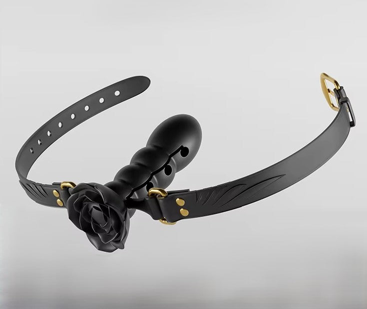 Gag Bondage Slave Mouth Balls Rose Gags Vibrating Buttplug In Mouth Flower for BDSM
