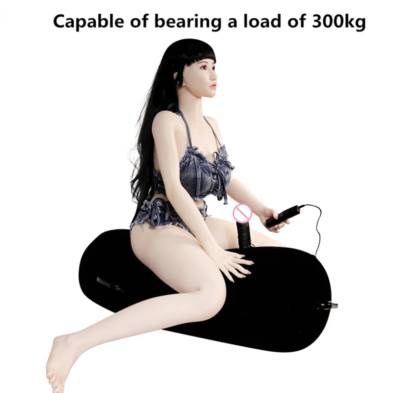 Inflatable Love Pillow with Vibrating Dildo - Easy Storage for Couples' Fun