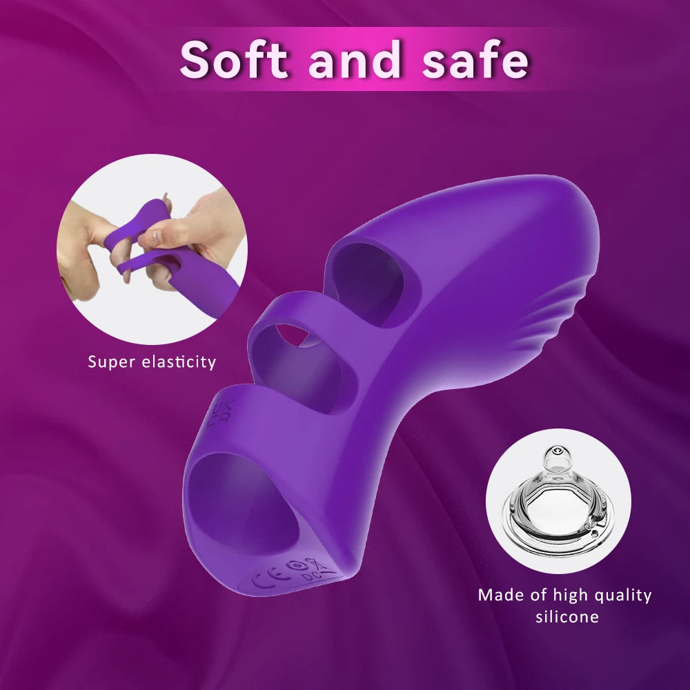 Sensual Bliss Finger Vibrators - Dual Stimulation for G-Spot & Clitoris - Perfect for Couples' Intimate Moments