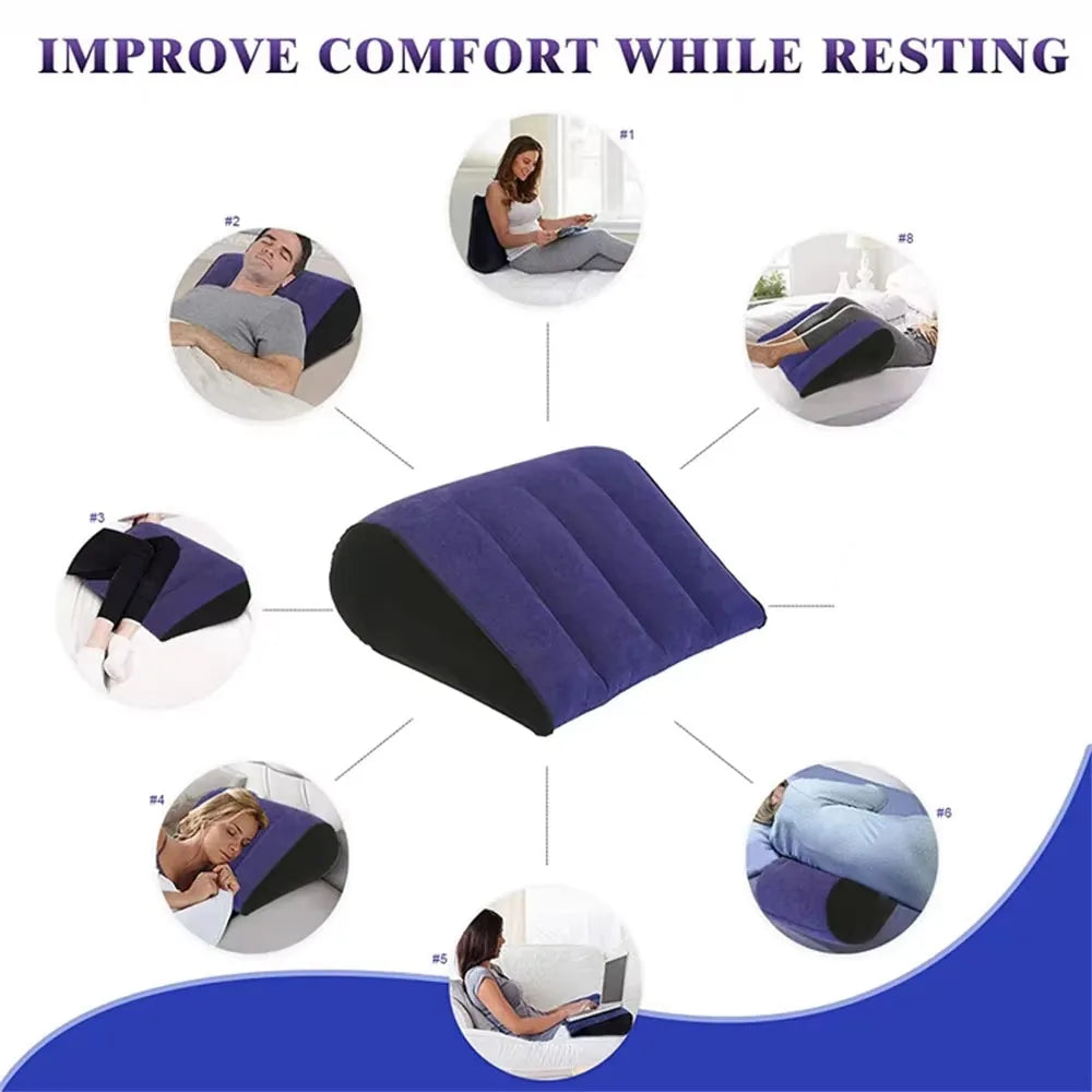 Sex Toy Furniture Pillow Position Cushion Triangle Inflatable Ramp Furniture Positioning Deeper Support Men Women Couples Game