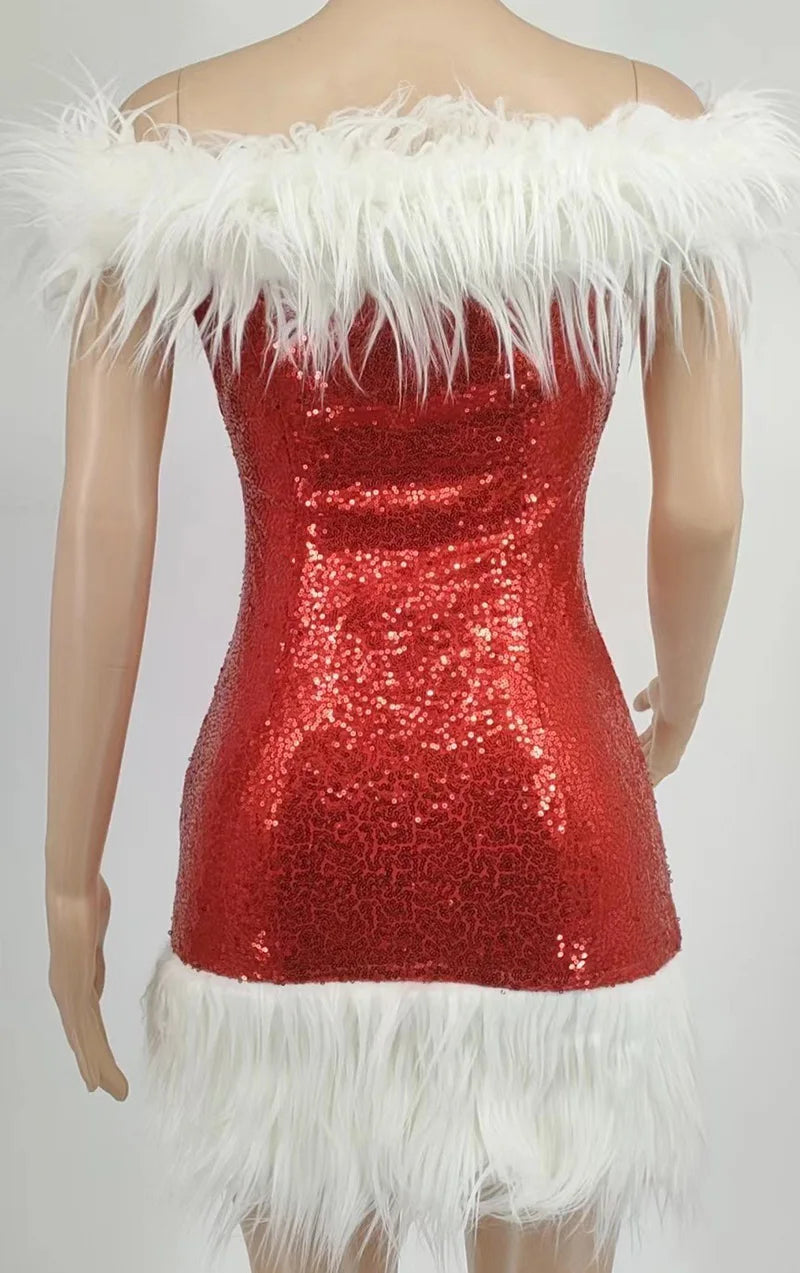 Sequin Splicing Santa Claus Christmas Outfit