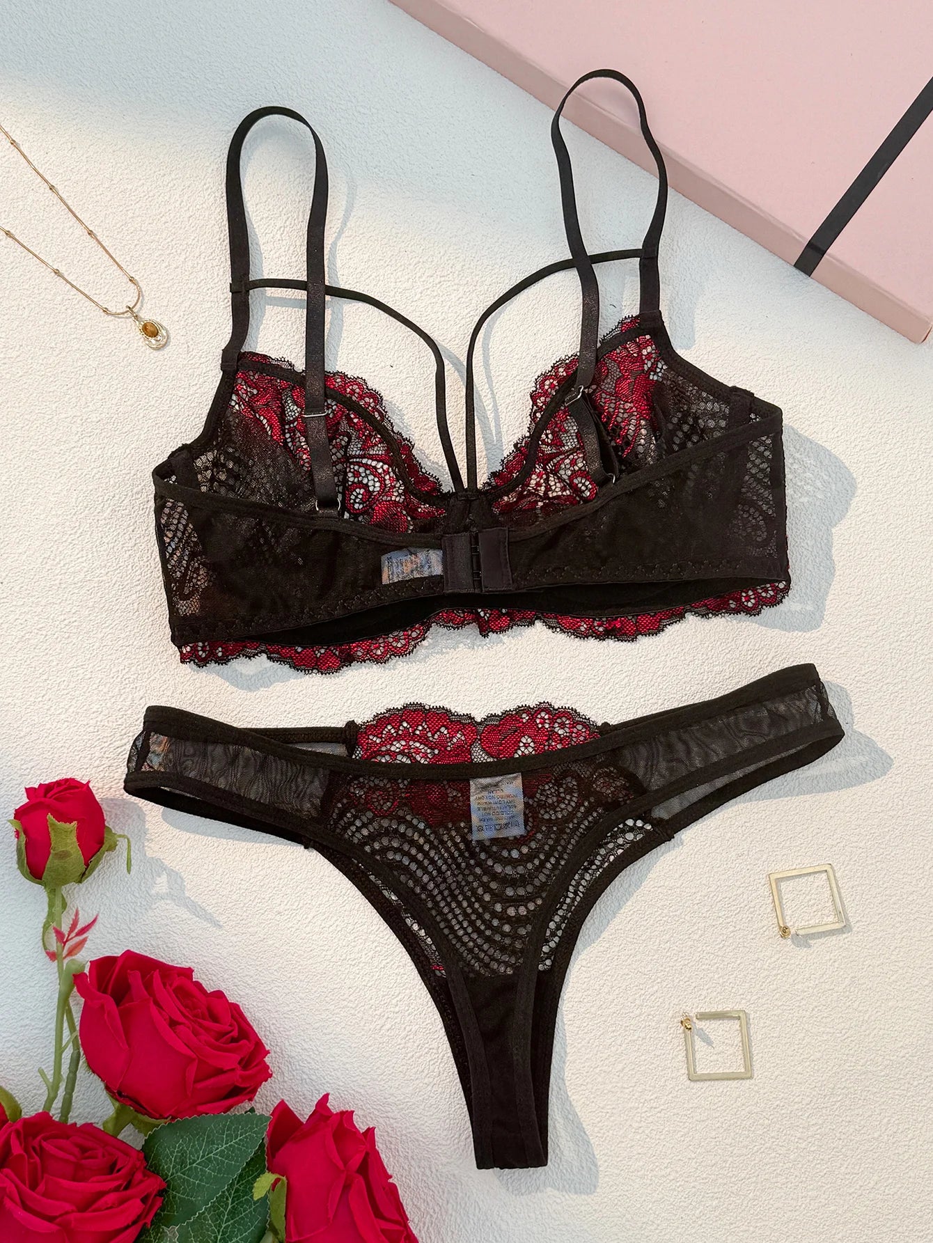 Bra and panties set (two-piece set) See-through