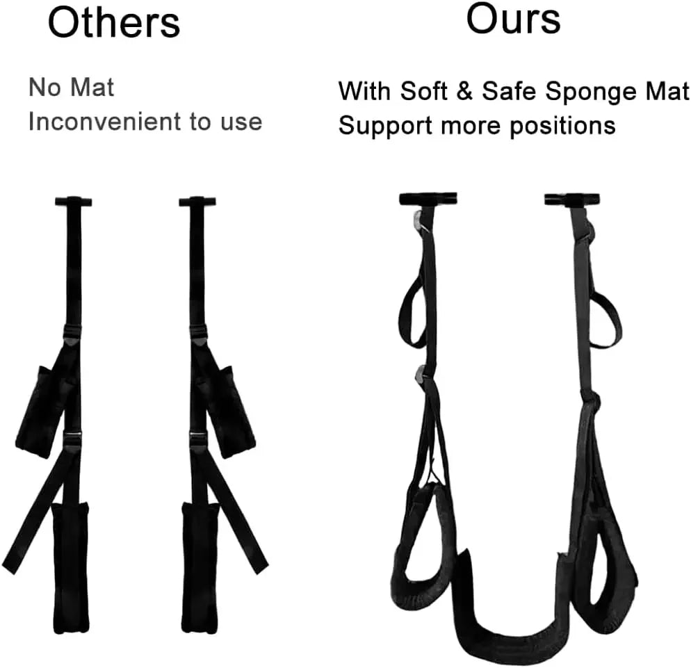 Over the Door Sex Swing with Soft Seat & Leg Pad Hanging Adult Cushion Door Swing M Split Leg Strap Sex Toys for Couples