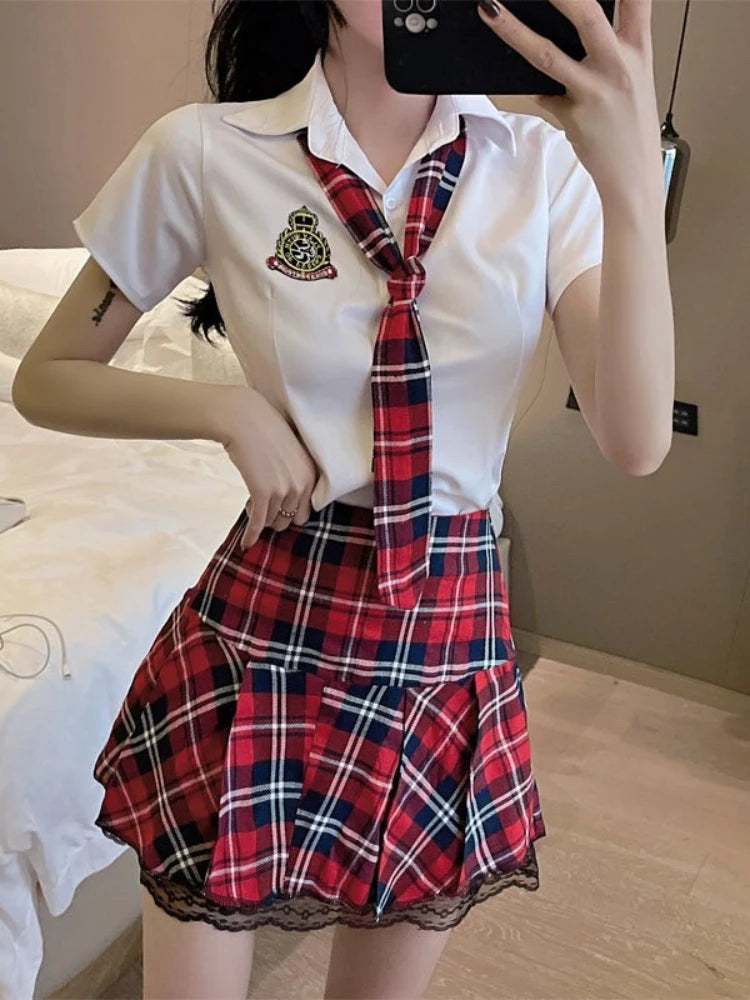 Erotic Lingerie Cosplay Uniform For Sex Costumes Sexy Costume Cosplay Uniform Student Sexy Lingerie Baby Doll Women Lace Dress