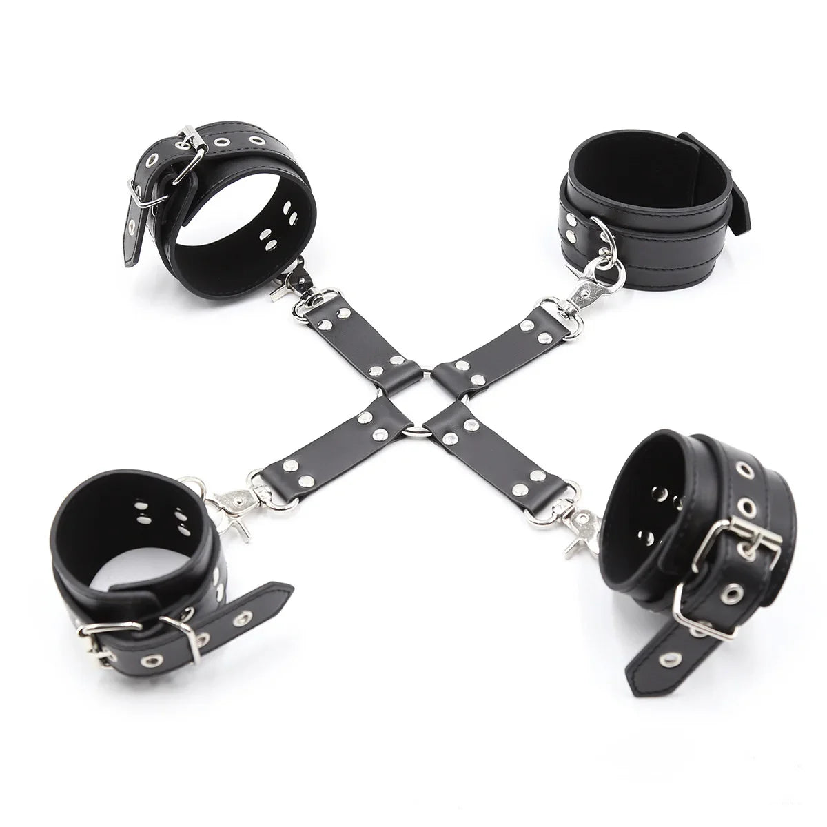 Leather Handcuffs BDSM Bondage Restraint Flirting Slave Exotic Accessories Toys For Couple Games Handcuff&amp  Ankle Cuffs Adult