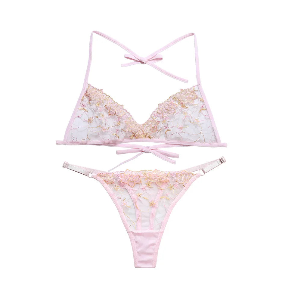 Panties Mesh Lace Bra Briefs Set