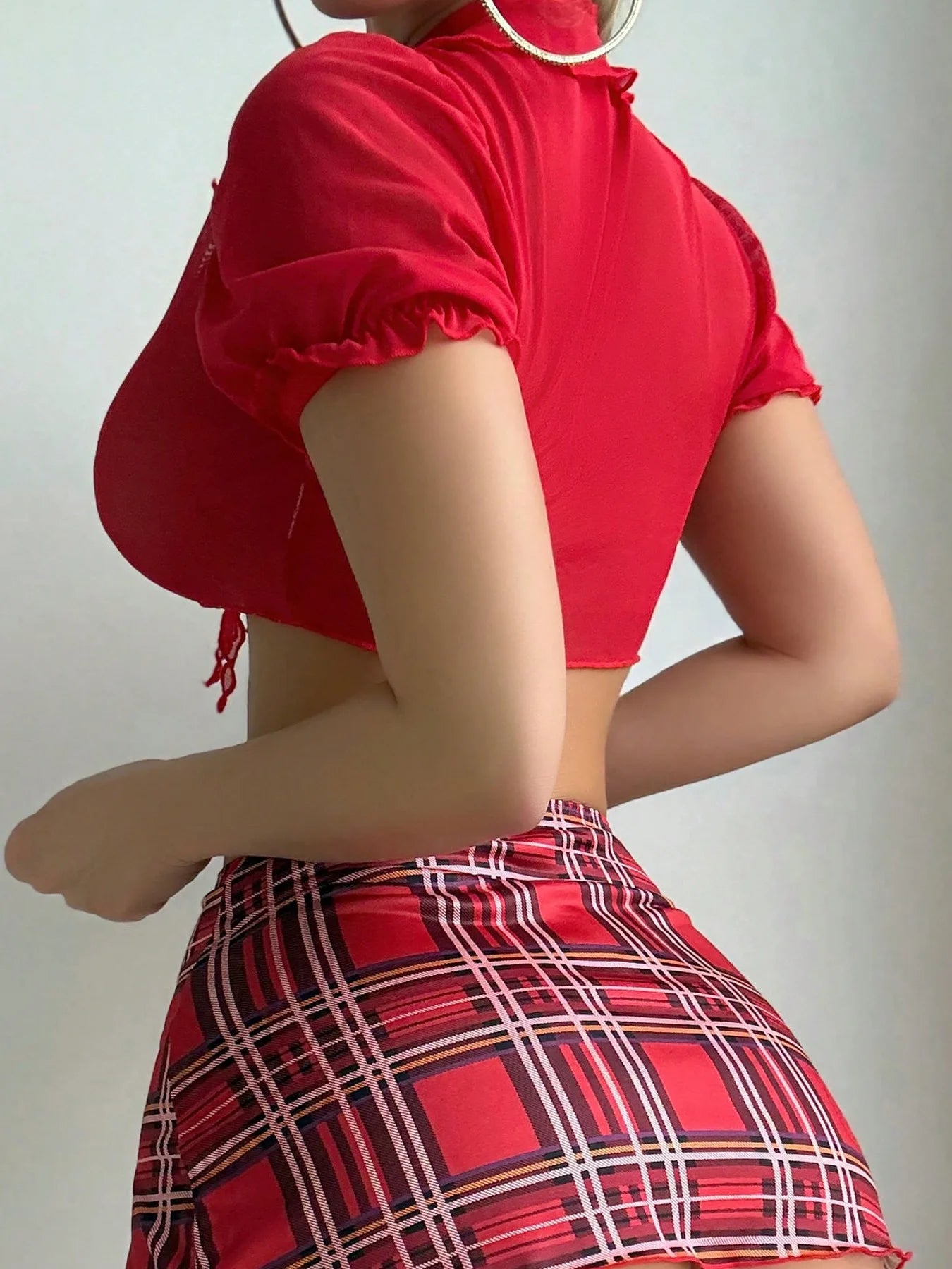 Erotic Costume Schoolgirl Lingerie Cosplay Sexy Underwear Set Crop Top Mini Skirt Stockings For Women 4 Pieces