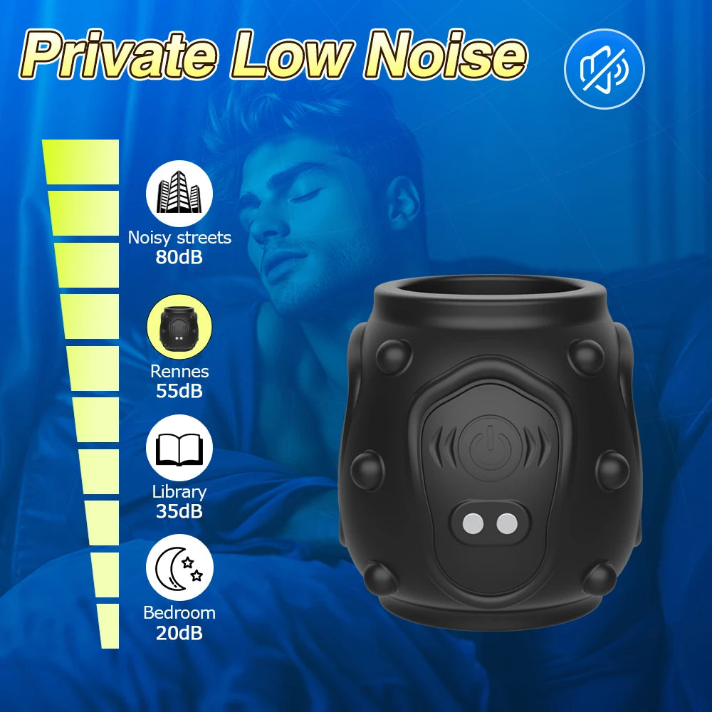 Adult Male Sex Toy Vibrating Penis Ring Delayed Ejaculation Cock Ring Vibrator Penis  Exercise Enlargement Sex Ring Couple Goods