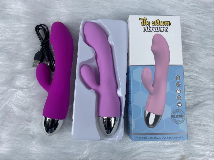 Vibrant Bliss Dual-Ended AV Vibrator - Body-Friendly Silicone, Multi-Speed & USB Rechargeable