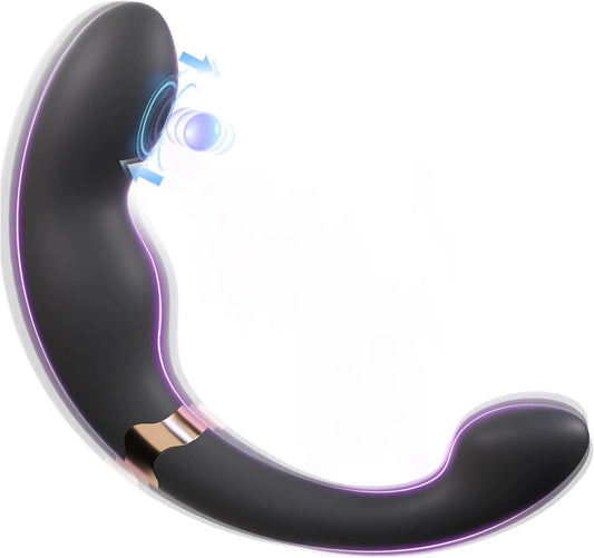Male Anal Sex Toys Prostate Massager Vibrator for Men Gay Tapping Vibrating Curved Anal Dildo Butt Plug for Men Women Couples