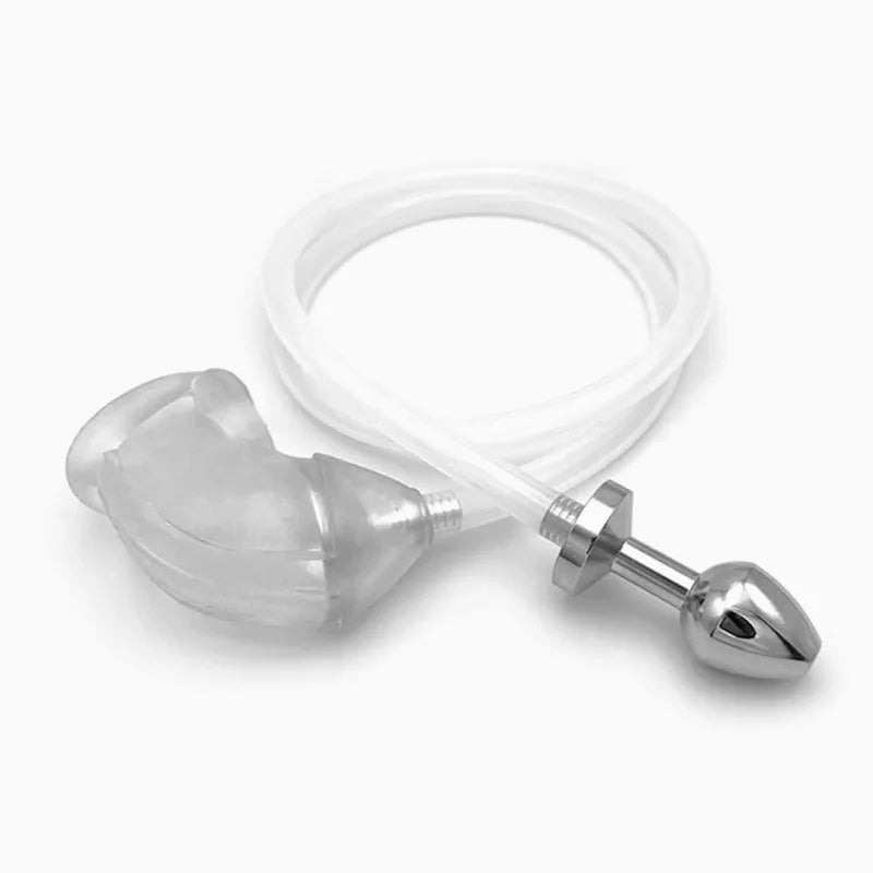 Anal Douche System with Penis Sleeve Urine Flowing Into The Anus Plugs and Flowing Into The Anus Sex Toys