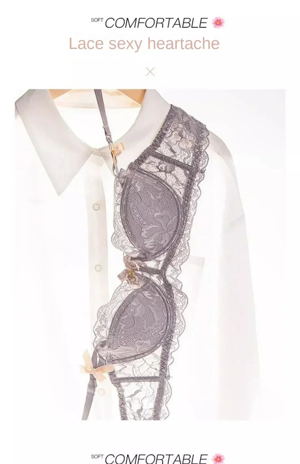 French Lace Tushy Slim Bra - Comfortable, Breathable, and Romantic Underwear for Effortless Elegance