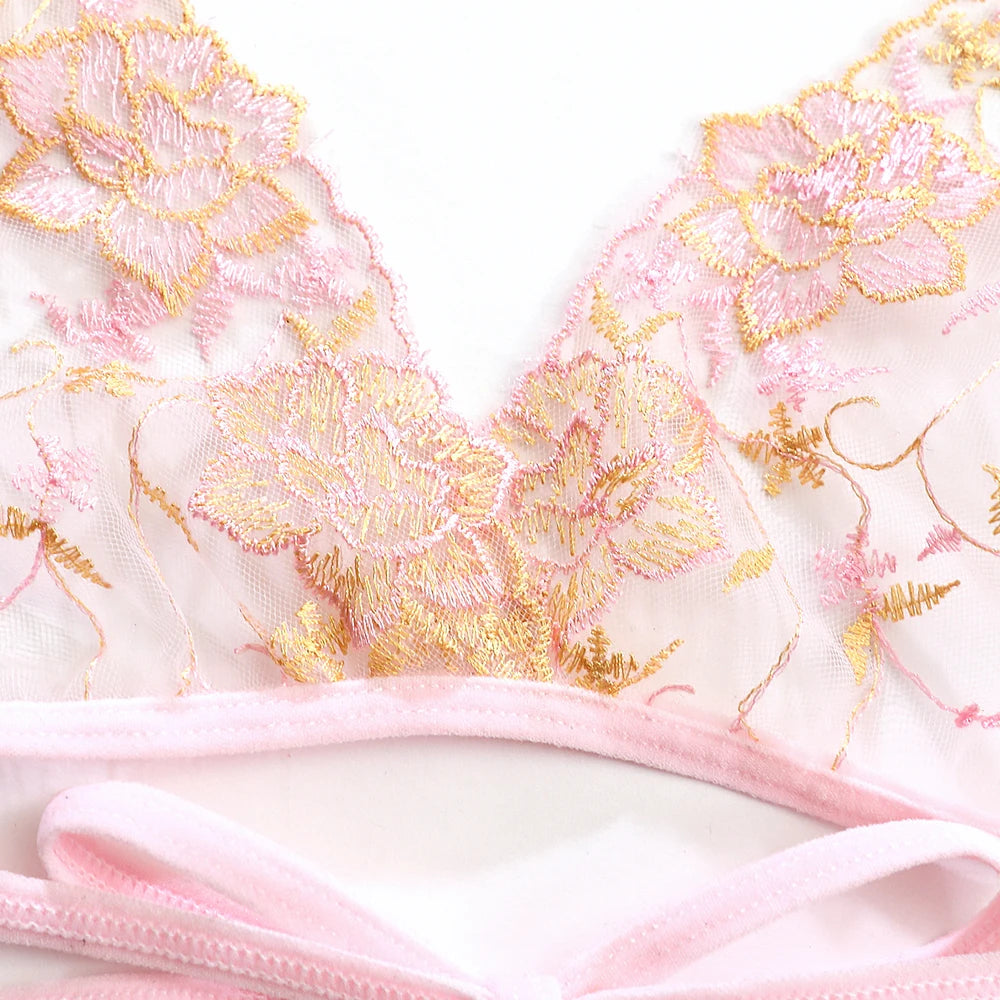 Panties Mesh Lace Bra Briefs Set