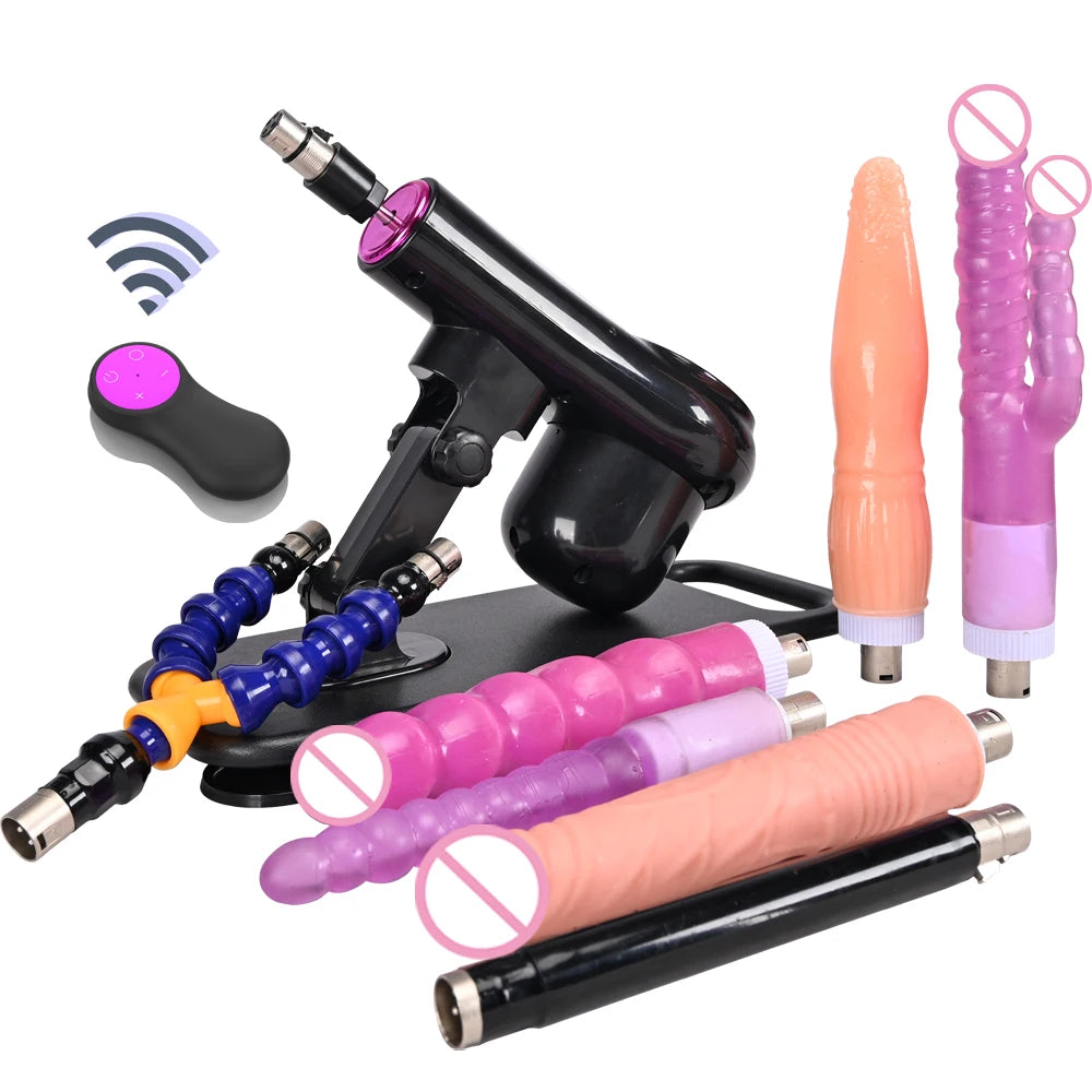 New Sex Machine for Woman Adjustable Masturbating Pumping with different Accessories Sex machine Gun for Men wireless machine