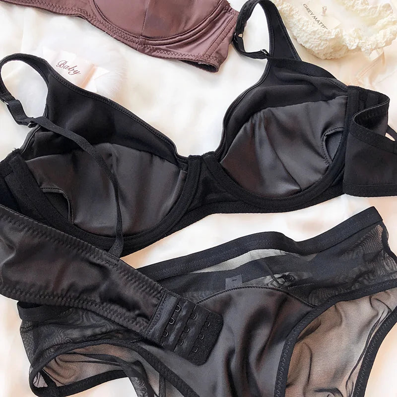 Silk Comfort Push Up Bra Set and Panties Set