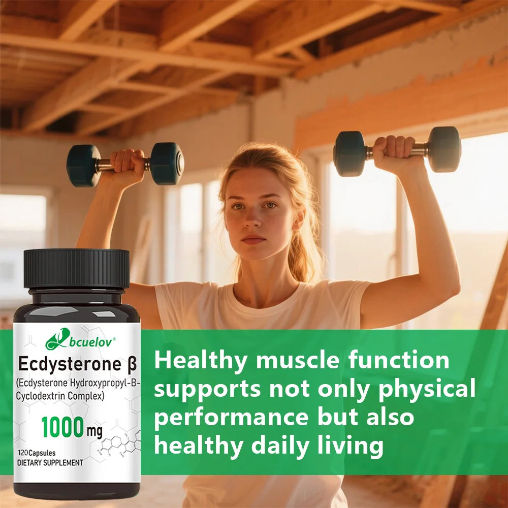 Ecdysterone Supplement 1000 mg - Enhanced Energy Levels,Increased Muscle Strength, 30/60/120 Capsules
