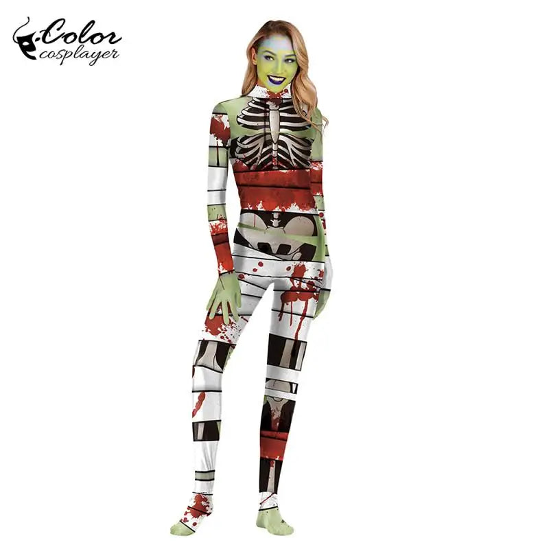 Color Cosplayer Halloween Purim Carnival Costume Women and Men Joker Cosplay Bodysuit Movie Costume Clown Sexy Zentai Catsuits