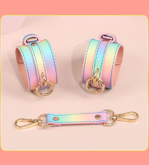 New Rainbow Handcuffs Bdsm Sex Toys For Men Women Couples Fetish Slave Bondage Flirting Adults Games Erotic Restraints Products