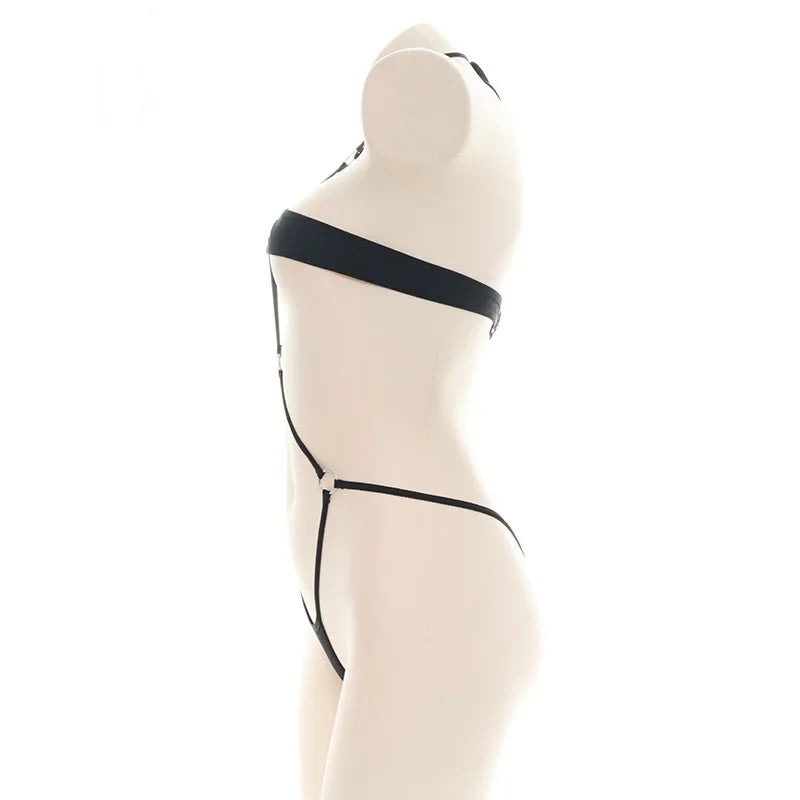 Sexy Lingerie Anime Cos Fun Sexy Underwear Black Lolita Sleepwear Three-point Women's Sexy Cosplay Cute Maid Uniform Bikini Cat