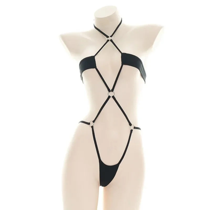 Sexy Lingerie Anime Cos Fun Sexy Underwear Black Lolita Sleepwear Three-point Women's Sexy Cosplay Cute Maid Uniform Bikini Cat