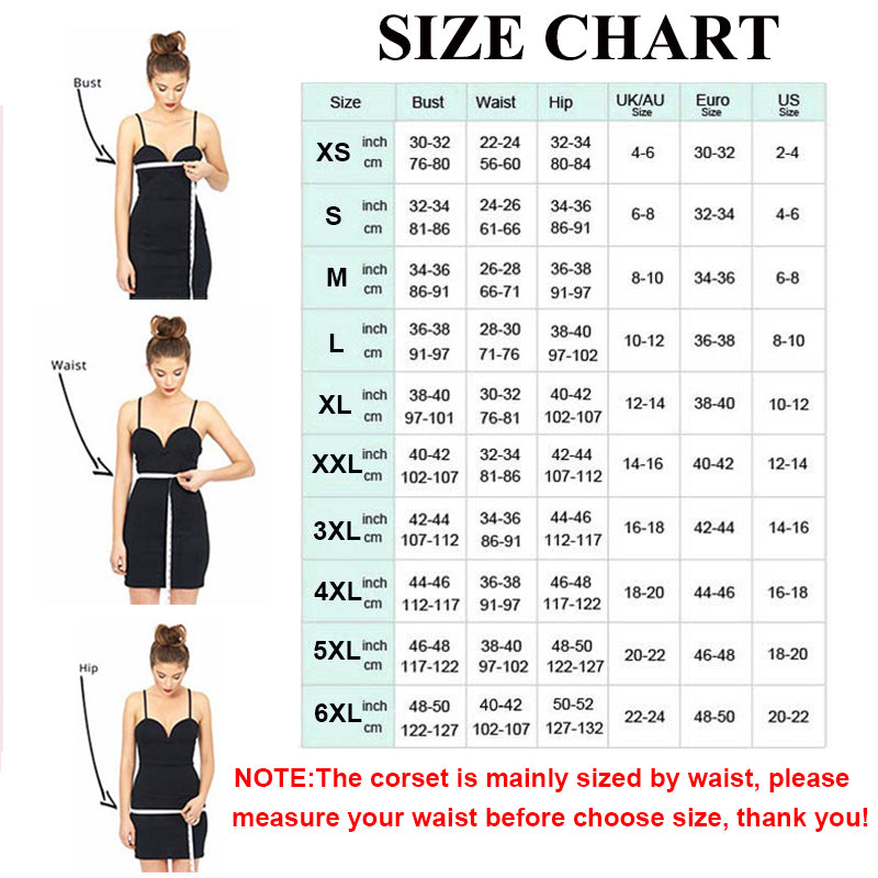 Sexy Gothic Corsets and Bustiers Top Overbust Corset Belt Slimming Women Waist Trainer Modeling Strap Plus Size Waist Cincher