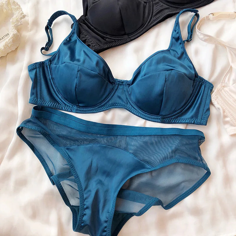 Silk Comfort Push Up Bra Set and Panties Set