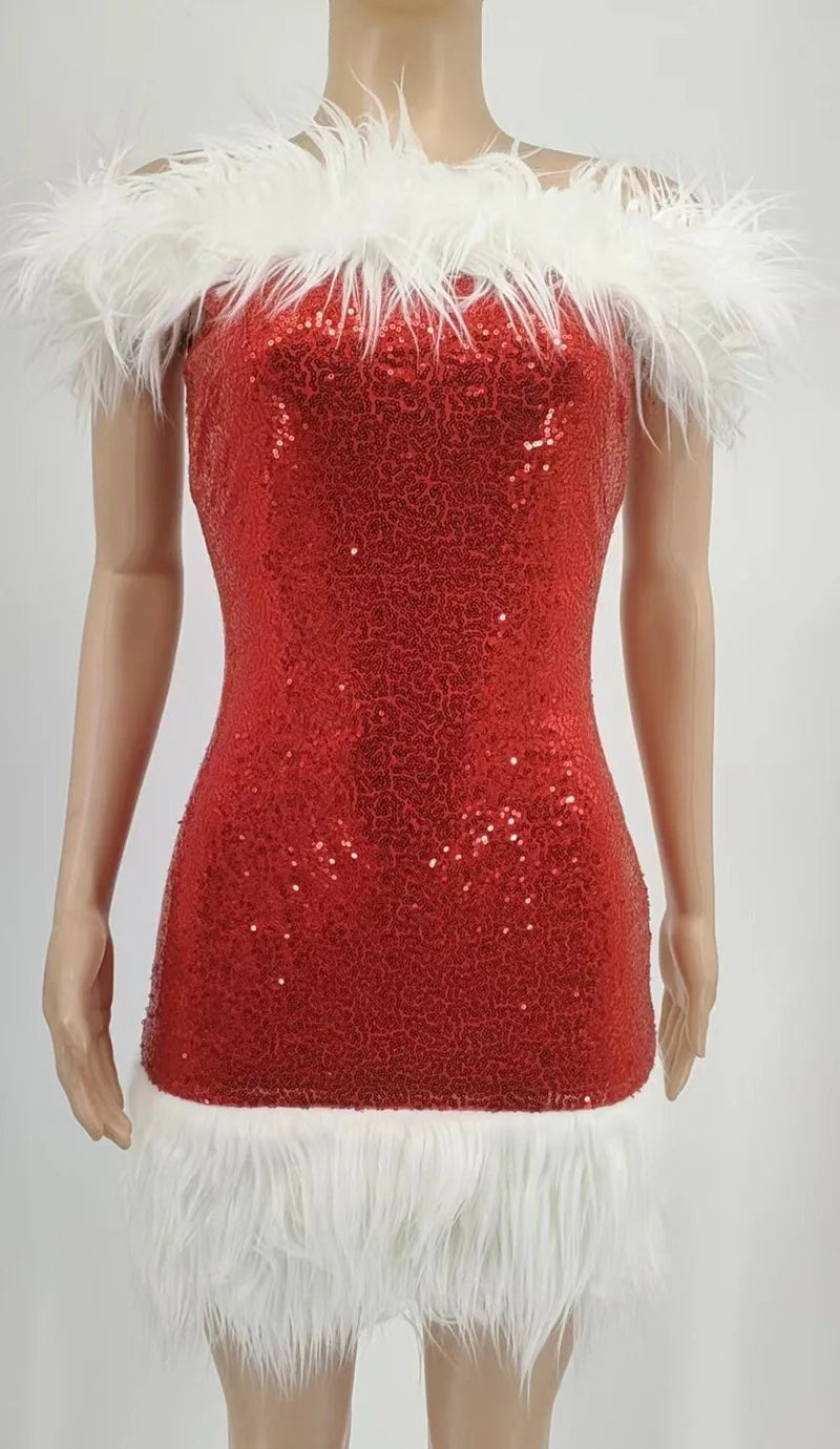 Sequin Splicing Santa Claus Christmas Outfit