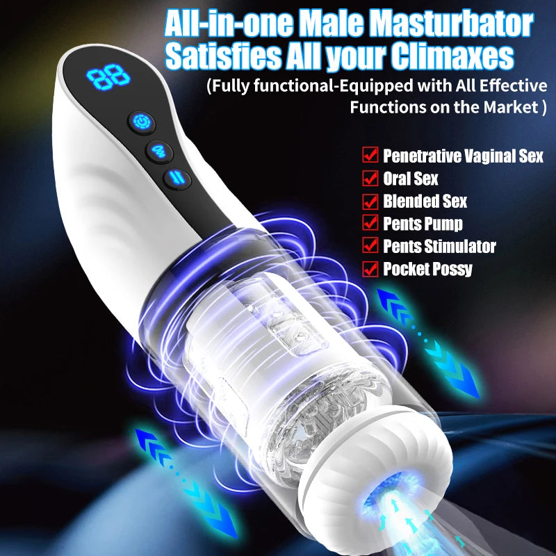 Navigation Male Masturbation Cup Piston Thrusting Rotating Sucking Moan Penis Stimulation Men Trainer Sex Toys for Men Adult 18+