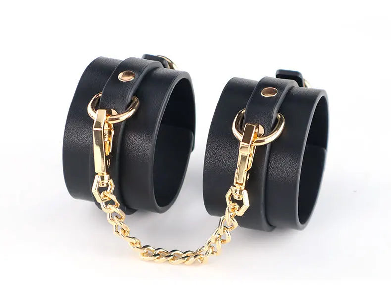 SM Handcuffs Ankle Cuffs Bondage Set for Women Couples Spanking Leather Restraints BDSM Toys Fetish Gear Spreader Bar
