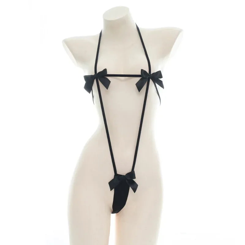 Sexy Lingerie Anime Cos Fun Sexy Underwear Black Lolita Sleepwear Three-point Women's Sexy Cosplay Cute Maid Uniform Bikini Cat